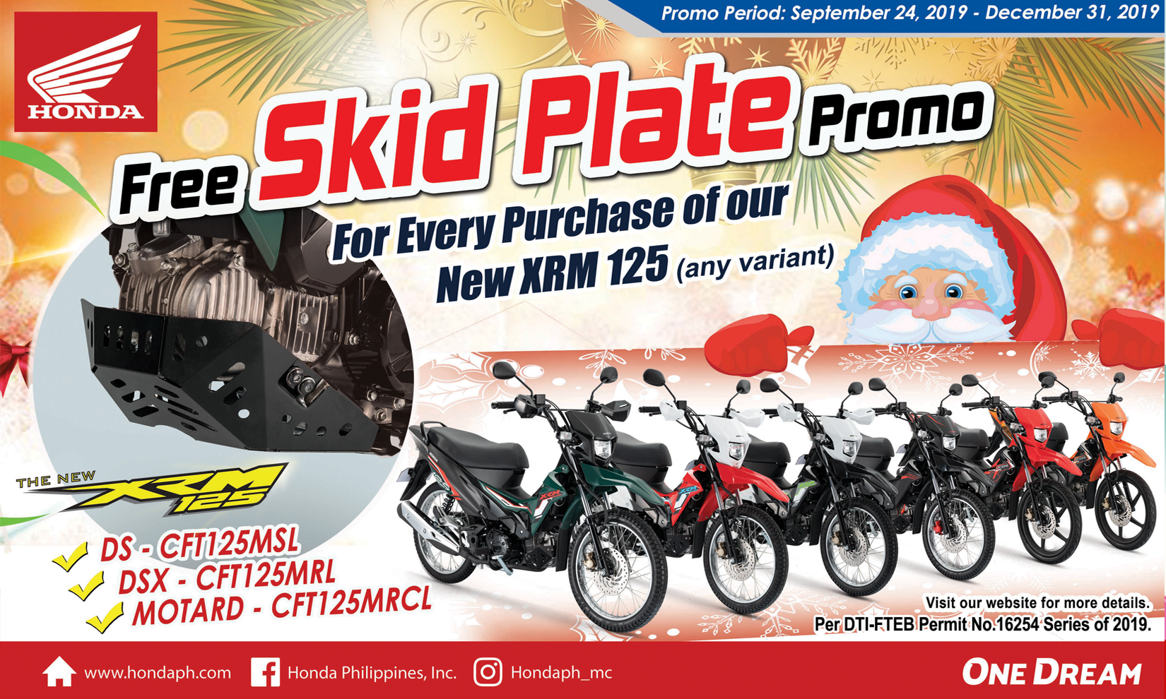 Hondaph Free Skid Plate Promo For Every Purchase Of Our New Xrm125